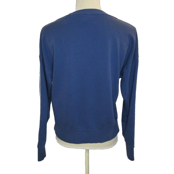 Adidas Changeover Tape Logo Crew Neck Cropped Sweatshirt Women's Small Blue 2019 - Picture 8 of 14